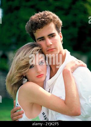 Outdoor portrait of young couple. Stock Photo