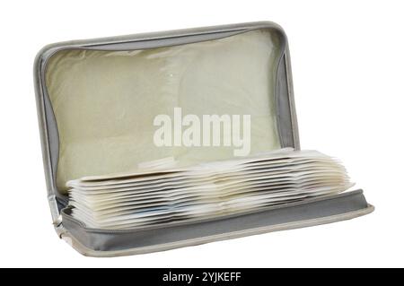 CD or DVD storage bag isolated on white background Stock Photo