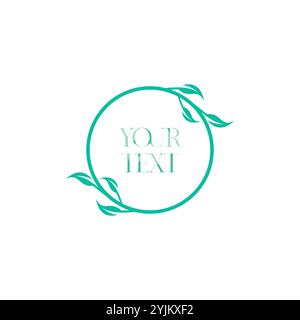 circular natural design element. Frame template. Leaf wreath. Logo template. Plant frame. Stock Vector