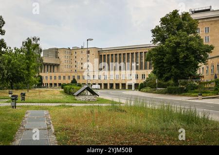 Tempelhof Airport building, former airport terminal architecture, Berlin, Germany Stock Photo