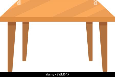 Table furniture icon in flat style. Wooden table vector illustration on isolated background. Dinner desk sign business concept. Stock Vector