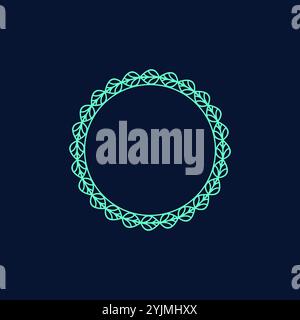 Frame template. Wreath. Round frame with leaves. circle leaf logo. organic logo design Stock Vector
