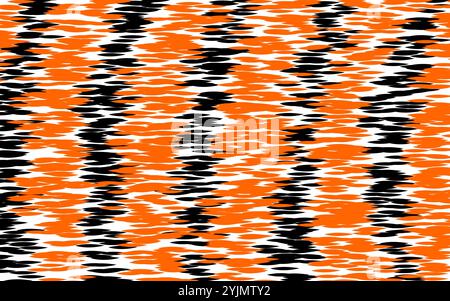 Dynamic Orange and Black Pattern Inspired by Animal Stripes Stock Vector