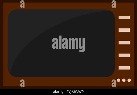 Classic Brown Vintage Television Set Design Stock Vector