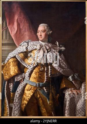 King George III, (1738-1820), based on a portrait of 1761-1762, By studio of Allan Ramsay, National Portrait Gallery, London, UK. Stock Photo