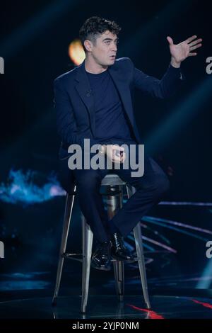 Riccardo Scamarcio attends at the first episode of Rai tv program 'Belve 2024' at Fabrizio Frizzi studios. Stock Photo