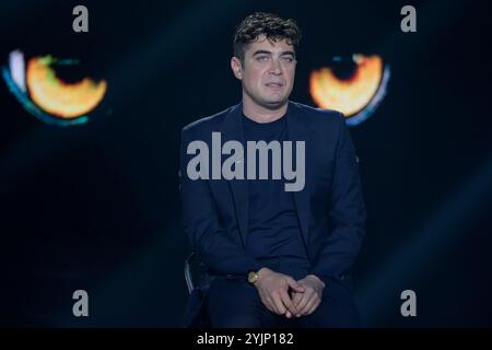 Riccardo Scamarcio attends at the first episode of Rai tv program 'Belve 2024' at Fabrizio Frizzi studios. Stock Photo