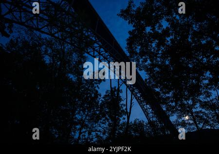 stars over new river gorge bridge Stock Photo - Alamy
