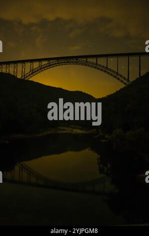 stars over new river gorge bridge Stock Photo - Alamy