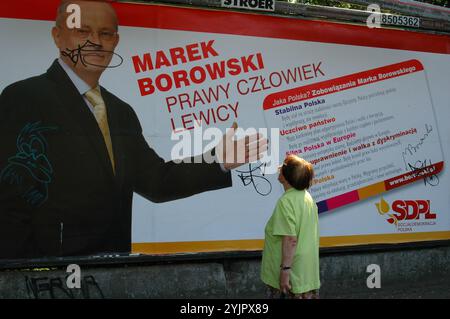 Wroclaw Poland. June 25,2005 MAREK BOROWSKI,social democrate for president post cadidate in polish general election 2005  .(Photo by Francis Dean/Dean Pictures) Stock Photo