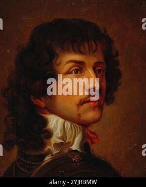 Jansson, Karl Emanuel, work, Male bust, copy after van Dyck?, copy 1861, oil on canvas, painting, PORTRAIT, man, unknown, bust, half profile, 45.5 cm x 38.5 cm Stock Photo