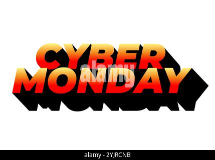 Cyber monday. Text effect design in 3 dimensions look, good for social media ads Stock Vector