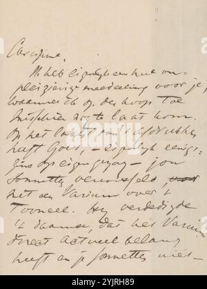 Letter to Jan Veth, printed, writer: Albert Verwey, 1875 - 1925, paper ink, writing, pen, literature, arts, Jan Veth, Frank van der Goes Stock Photo