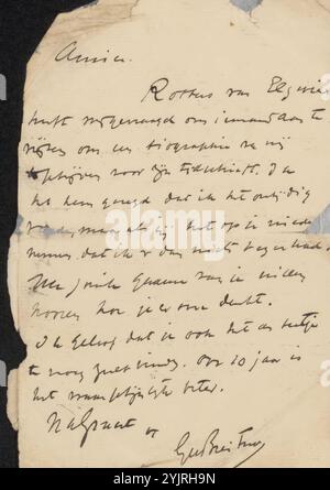 Letter to Jan Veth, printed, writer: George Hendrik Breitner, 1874 - 1923, paper ink, writing, pen, Jan Veth, Elsevier's Geïllustreerd Maandschrift, Jacobus George Robbers Stock Photo