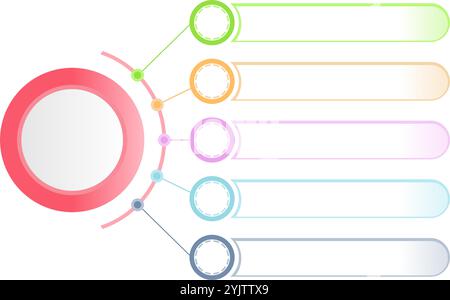 5 steps circle infographic template for process diagram, presentations, workflow. vector illustration isolated on white background. Stock Vector
