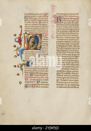 Initial M: Mary Magdalene; Missal, between about 1389 and 1400. Stock Photo