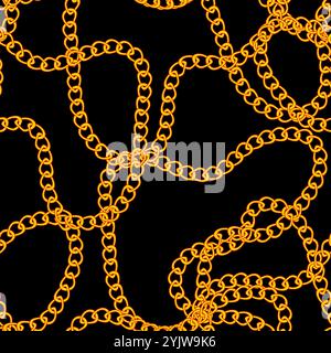 Vector gold seamless pattern. Yellow chain background Stock Vector