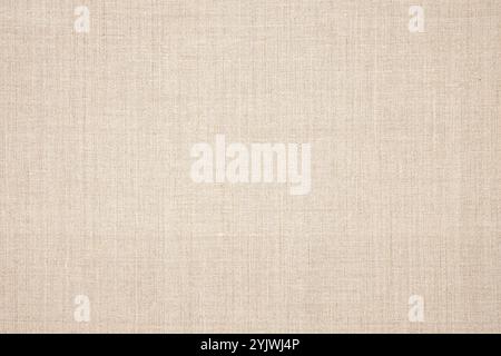 Natural canvas background. Light beige cloth texture. Stock Photo