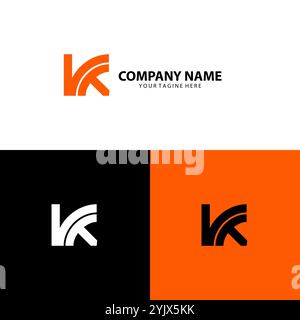letter VK logo design vector Stock Vector