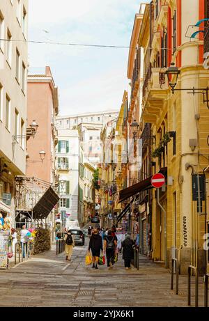 CAGLIARI, SARDINIA - October 9, 2024: Cagliari, the historic capital of Sardinia, offers stunning coastal views, rich Italian heritage, and vibrant Me Stock Photo