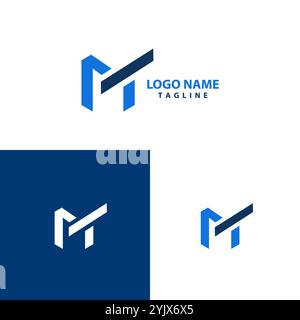 letter MT logo design vector Stock Vector