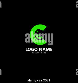 letter C chameleon logo design vector Stock Vector