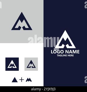letter AM triagle logo design vector Stock Vector