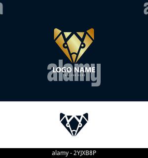 diamond raccoon logo design vector Stock Vector