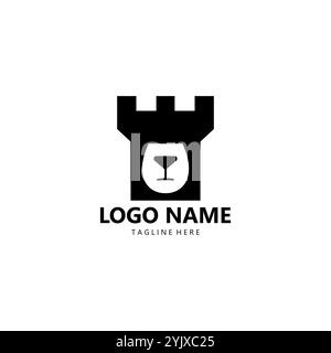 bear fort logo design vector Stock Vector