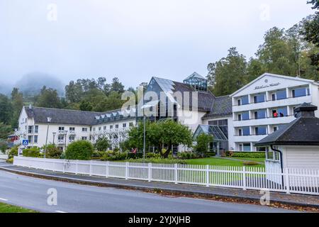 Exterior of Fretheim Hotel, a 4 star hotel in the village of Flam in Norway, Europe,2024 Stock Photo