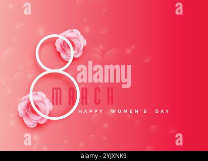 happy women's day celebration background in pink color theme Stock Vector