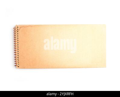 Old aged paper notebook on a white background Stock Photo