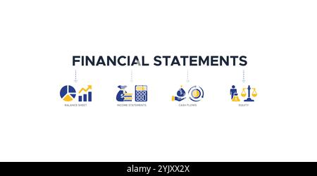 Banner of financial statement web icon vector illustration concept with ...