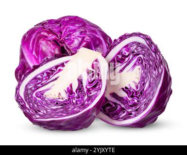 Red cabbage isolated on the white background. cabbage clipping path Stock Photo