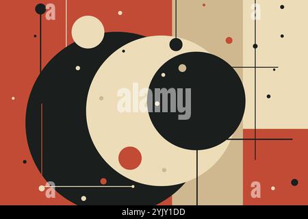 Abstract geometric bauhaus style shapes combination poster set. Memphis ...