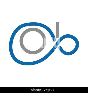 initial letter ob icon logo design template Stock Vector