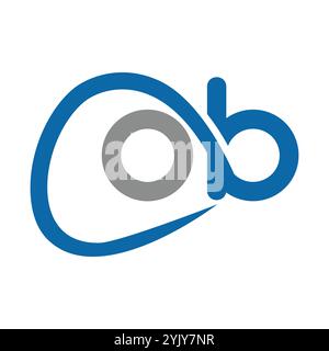 initial letter ob icon logo design template Stock Vector