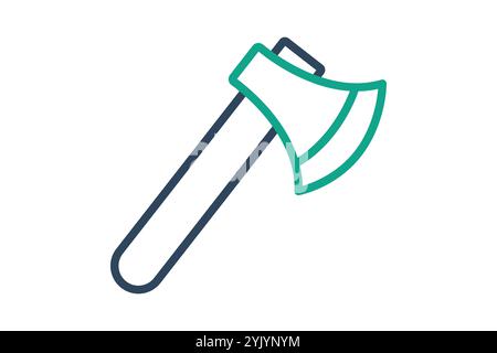 Axe icon. line icon style. icon related to gardening. gardening tools elements vector illustration Stock Vector