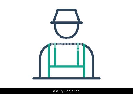 Gardener icon. line icon style. icon related to gardening. nature elements vector illustration Stock Vector