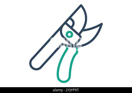 Shears icon. line icon style. icon related to gardening. gardening tools elements vector illustration Stock Vector