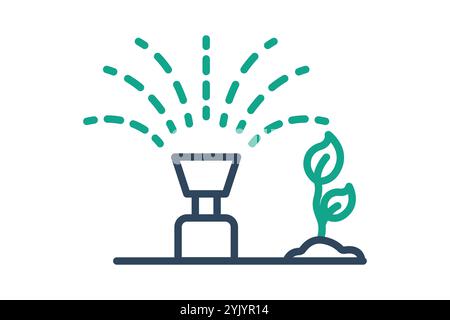 Sprinkler icon. line icon style. icon related to gardening. gardening tools elements vector illustration Stock Vector