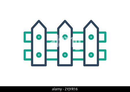 Fence icon. line icon style. icon related to gardening. gardening tools elements vector illustration Stock Vector