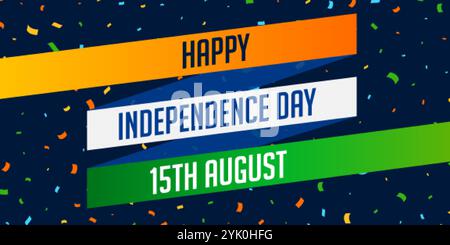 national indian happy independence day celebration background Stock Vector