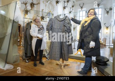 The winter exhibition Three Hazelnuts for Cinderella starts on 21 November. Moritzburg Castle is transformed into a fairytale castle for the 13th time Stock Photo