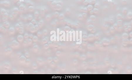 Bubbles over white surface, heavy bokeh effect. Abstract background. Digital 3D rendering. Stock Photo