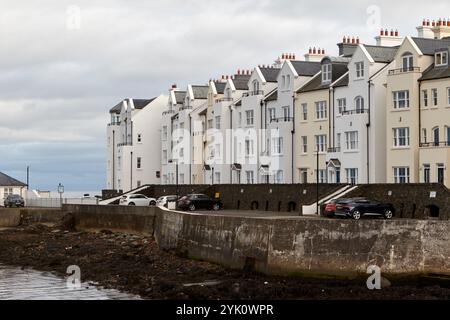 modern apartment blocks including holiday homes the bay apartments cushendun, county antrim, northern ireland Stock Photo