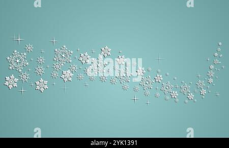 snow flakes falling background. vector illustration isolated on blue gradient background. Stock Vector