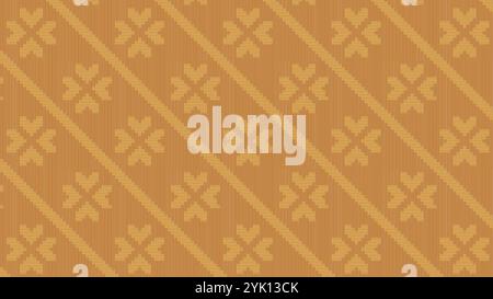 weave woven bamboo seamless  pattern, love heart flower pattern. vector illustration isolated on white background. Stock Vector