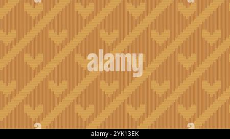weave woven bamboo seamless  pattern, love heart pattern. vector illustration isolated on white background. Stock Vector
