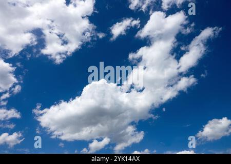 White Clouds Blue Sky Fluffy Flying Stock Photo
